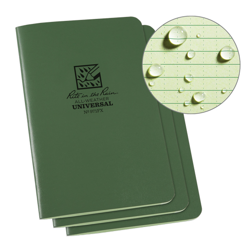 Notebook, Soft Cover, Green, 48 Pages, 4-5/8" W x 7" L R.M.G. Prévention