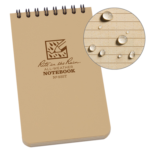 Pocket Top-Spiral Notebook, Soft Cover, Tan, 100 Pages, 3" W x 5" L R.M.G. Prévention
