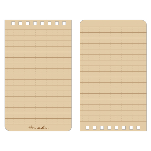 Pocket Top-Spiral Notebook, Soft Cover, Tan, 100 Pages, 3" W x 5" L R.M.G. Prévention