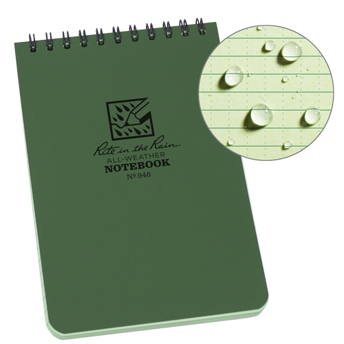 Pocket Top-Spiral Notebook, Soft Cover, Green, 100 Pages, 4" W x 6" L R.M.G. Prévention