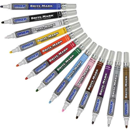 Brite-Mark&reg; Medium Paint Marker, Liquid, White R.M.G. Prévention