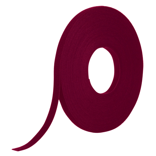 One-Wrap&reg; Fire-Retardant Fastener Tape, Hook & Loop, 25 yds x 1/2", Self-Grip, Cranberry R.M.G. Prévention