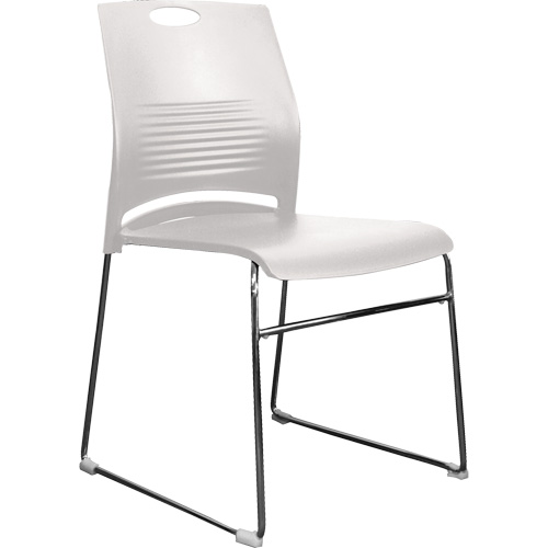Chaises empilables s&eacute;rie Activ, Plastique, Hauteur 23", Capacit&eacute; 275 lb, Blanc R.M.G. Prévention