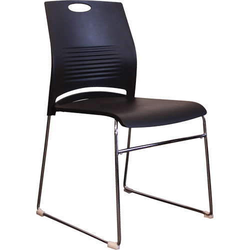 Chaises empilables s&eacute;rie Activ, Plastique, Hauteur 23", Capacit&eacute; 275 lb, Noir R.M.G. Prévention