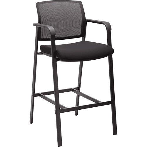 Activ Series Barstool Chair, Stationary, Fixed, 58-1/2", Mesh Seat, Black R.M.G. Prévention