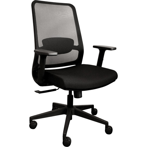 Chaise de bureau ajustable &agrave; basculement synchronis&eacute; s&eacute;rie Activ, Tissu/Mailles, Noir, Capacit&eacute; 275 lb R.M.G. Prévention