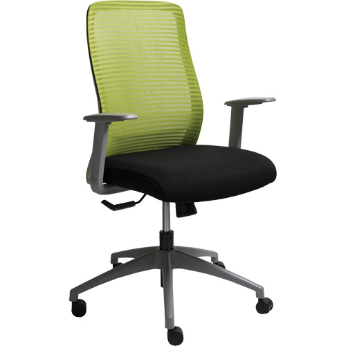 Chaise de bureau ajustable s&eacute;rie Era, Tissu/Mailles, Vert, Capacit&eacute; 275 lb R.M.G. Prévention