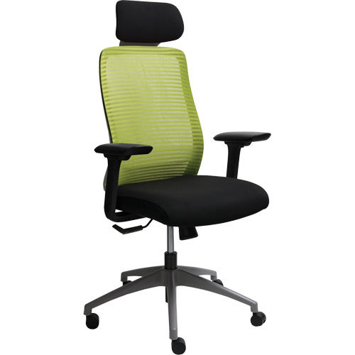 Chaise de bureau ajustable s&eacute;rie Era avec appui-t&ecirc;te, Tissu/Mailles, Vert, Capacit&eacute; 275 lb R.M.G. Prévention