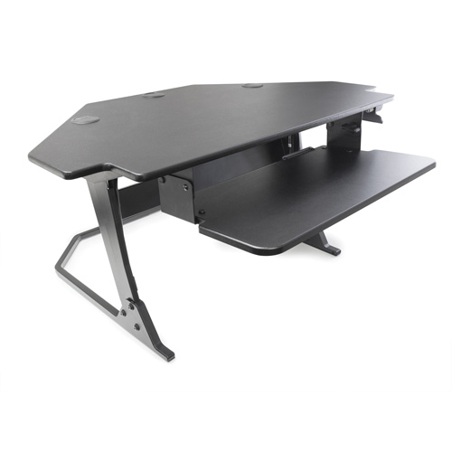 Goya Sit-Stand Corner Work Station, Desktop Unit, 20" H x 42" W x 37-4/5" D, Black R.M.G. Prévention