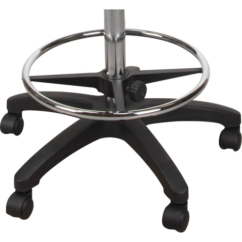 Tabouret robuste et ergonomique, Mobile, Ajustable, 39" - 48", Polyur&eacute;thane Si&egrave;ge, Noir R.M.G. Prévention