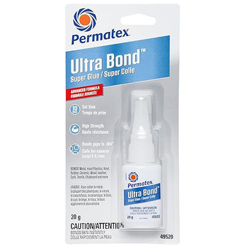 Ultra Bond Fast Drying Super Glue Adhesive, 20 g, Bottle, Clear R.M.G. Prévention