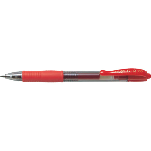 Stylo &agrave; encre gel G2, Rouge, 0,7 mm, R&eacute;tractable R.M.G. Prévention