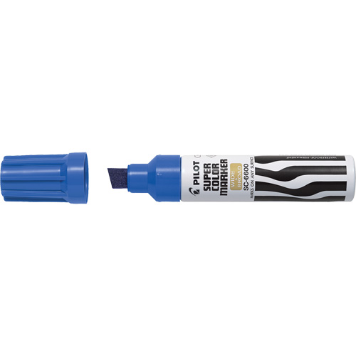 Super Colour Jumbo Permanent Marker, Blue, Chisel Tip R.M.G. Prévention