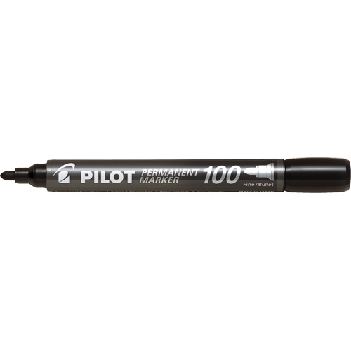 Pilot 100 Permanent Marker, Black, Bullet Tip R.M.G. Prévention