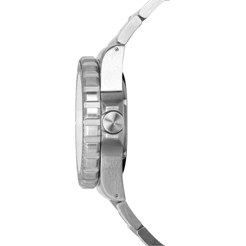 Grande montre automatique de plong&eacute;e &eacute;dition arctique GSAR avec bracelet en acier inoxydable, Num&eacute;rique, &agrave; piles, 41 mm, Argent R.M.G. Prévention