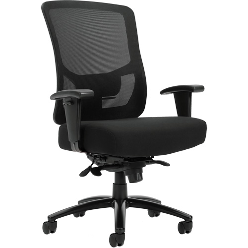 Chaise &agrave; dossier haut avec m&eacute;canisme &agrave; basculement synchronis&eacute; robuste Raven 400, Mailles, Noir, Capacit&eacute; 400 lb R.M.G. Prévention