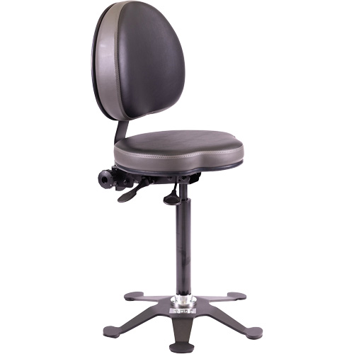 TA190 Ergonomic Industrial Stool, Stationary, Adjustable, Vinyl Seat, Black R.M.G. Prévention