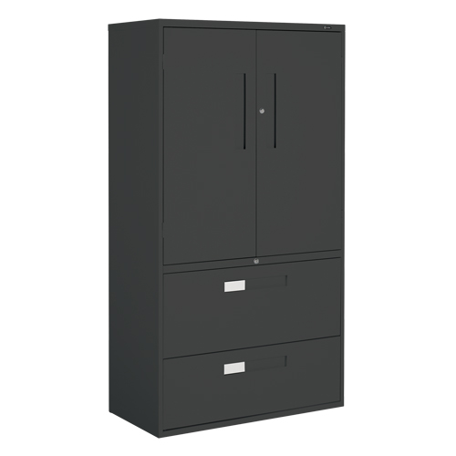 Armoire Multi-Stor, Acier, 3 Tablettes, 65-1/4" h x 36" la x 18" P, Noir R.M.G. Prévention