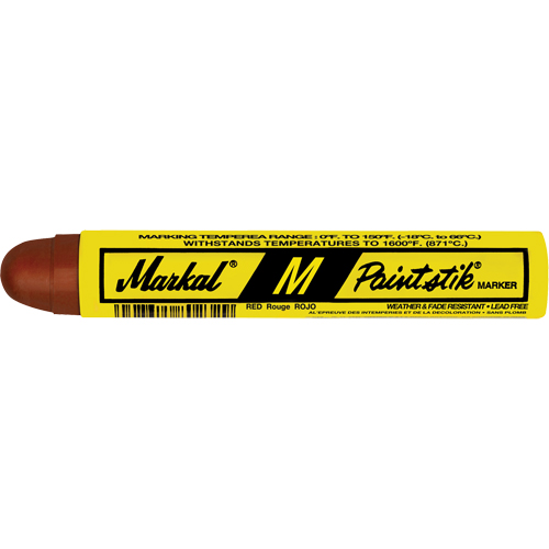 M Paintstik&reg; Paint Marker for Heat Treating, Solid Stick, Red R.M.G. Prévention