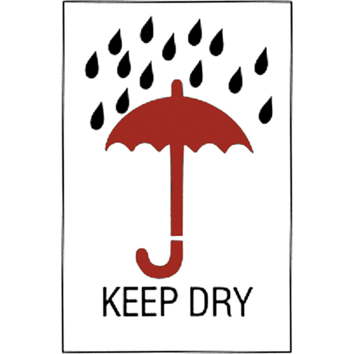 &eacute;tiquettes pour traitement sp&eacute;cial Keep Dry, 6" lo x 4" la, Rouge/blanc R.M.G. Prévention