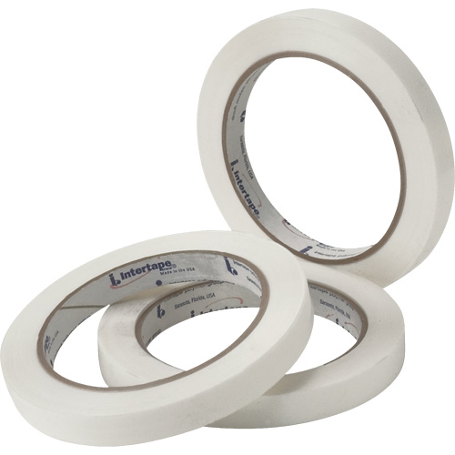 White General Purpose Strapping Tape, 2.7 mils Thick, 18.288 mm (18/25") x 54.864 m (180')  R.M.G. Prévention