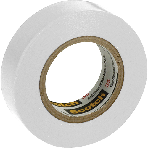 Scotch&reg; 35 Colour Coded Tape, 12.7 mm (1/2") x 6.1 m (20'), White, 7 mils R.M.G. Prévention