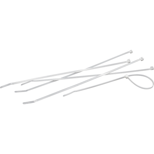 Attaches de c&acirc;bles, Longueur 4", R&eacute;sistance &agrave; la traction 18 lb, Naturel R.M.G. Prévention