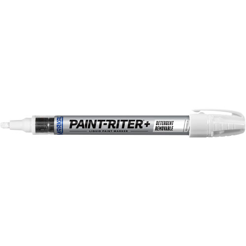Marqueur &agrave; peinture nettoyable au d&eacute;tergent Paint-Riter+, Liquide, Blanc R.M.G. Prévention