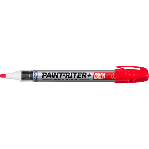 Marqueur &agrave; peinture nettoyable au d&eacute;tergent Paint-Riter+, Liquide, Rouge R.M.G. Prévention