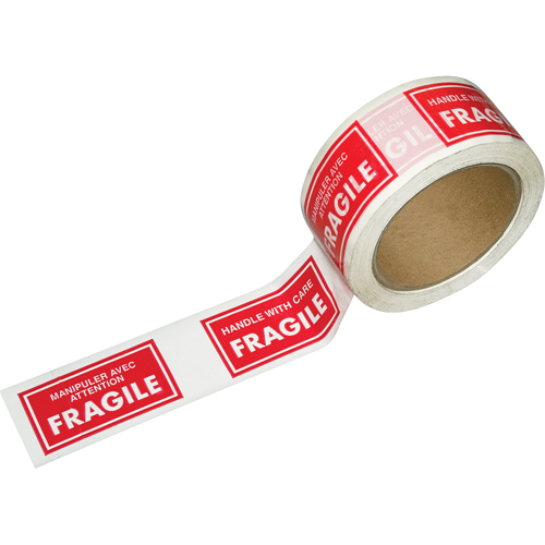 Pre-Printed Message Tapes, 1-7/8" W, White on Red R.M.G. Prévention