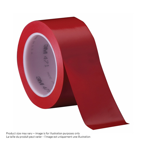 Ruban en vinyle 471, 38 mm (1-1/2") la x 32,9 m (108') lo, 5,3 mils, Rouge R.M.G. Prévention