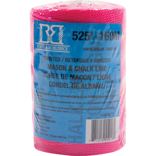Mason/Chalk Line Rope, 525', Nylon R.M.G. Prévention