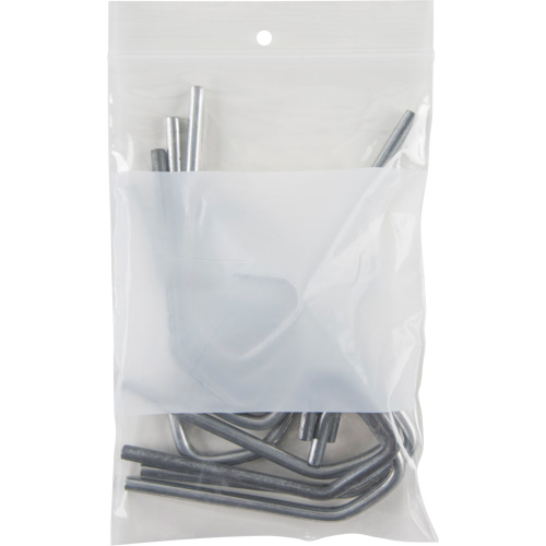 Sacs en poly avec espace inscriptible blanc, Refermable, 6" x 4", 2 mils R.M.G. Prévention