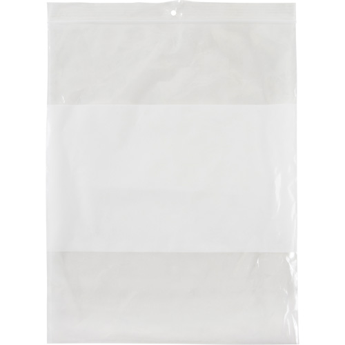 White Block Poly Bags, Reclosable, 10" x 8", 2 mils R.M.G. Prévention