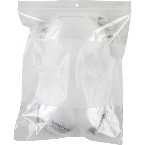 White Block Poly Bags, Reclosable, 10" x 8", 2 mils R.M.G. Prévention