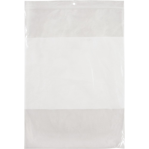 Sacs en poly avec espace inscriptible blanc, Refermable, 12" x 9", 2 mils R.M.G. Prévention