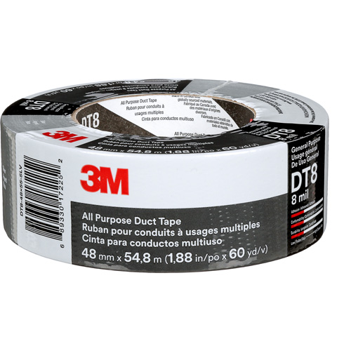 Ruban adh&eacute;sif tout usage DT8, 8 mils, Argent, 48 mm (2") x 55 m (180') R.M.G. Prévention