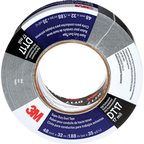 DT17 Super-Duty Duct Tape, 17 mils, Black, 48 mm (2") x 32 m (105') R.M.G. Prévention
