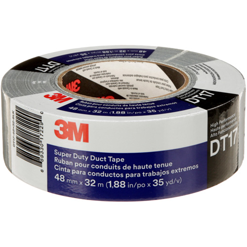 DT17 Super-Duty Duct Tape, 17 mils, Black, 48 mm (2") x 32 m (105') R.M.G. Prévention