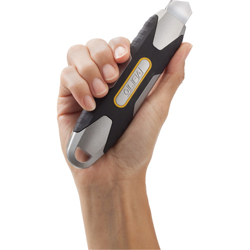 Couteau autoverrouillable, 18 mm, Acier au carbone, Robuste, Prise en Aluminium R.M.G. Prévention