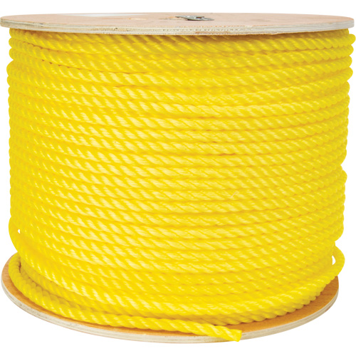 Corde jaune tress&eacute;e 3/8", Polypropyl&egrave;ne, 630' R.M.G. Prévention