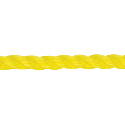 Corde jaune tress&eacute;e 3/8", Polypropyl&egrave;ne, 630' R.M.G. Prévention