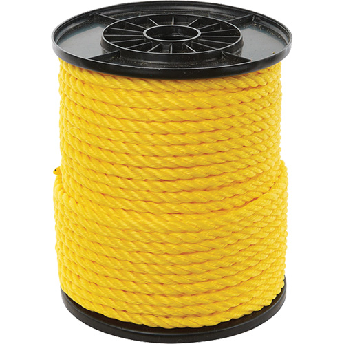 3/8" Yellow Twisted 3-Strand Rope, Polypropylene, 250' R.M.G. Prévention
