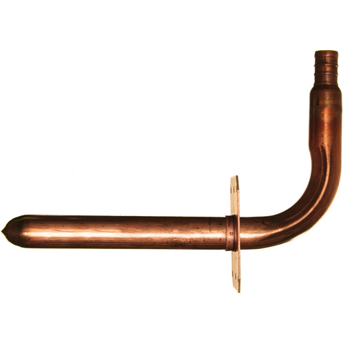 Coude &agrave; embout &agrave; collet avec support, Cuivre, 1/2" x 3-1/2" x 6" R.M.G. Prévention
