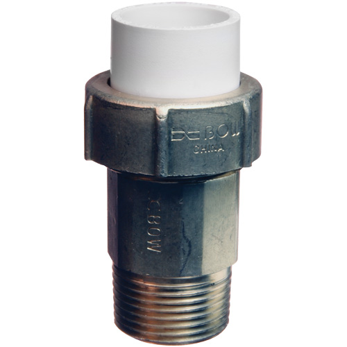 Raccord union, 1" x 3/4", Laiton/PVC-C, Embout femelle x PEX cannel&eacute; R.M.G. Prévention