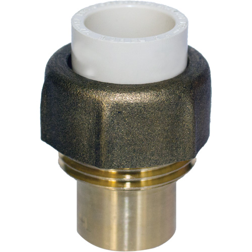 Raccord union, 1" x 3/4", PVC-C, Embout femelle x bras&eacute; R.M.G. Prévention