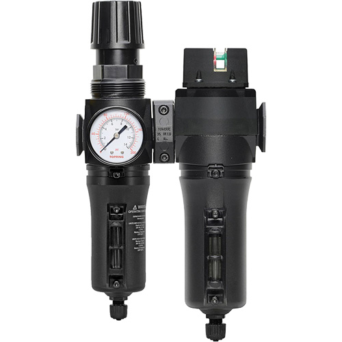 Manual Drain Filter, Regulator & Coalescing Filter with Metal Bowl Modulair 300, 1/4" NPT, 250 PSI, 5.1 fl. oz. Capacity R.M.G. Prévention
