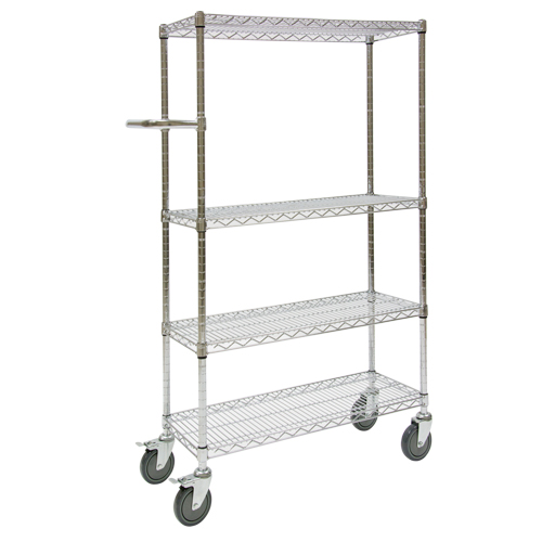 Push Cart, Chrome Plated, 30" x 60" x 14", 800 lbs. Capacity R.M.G. Prévention