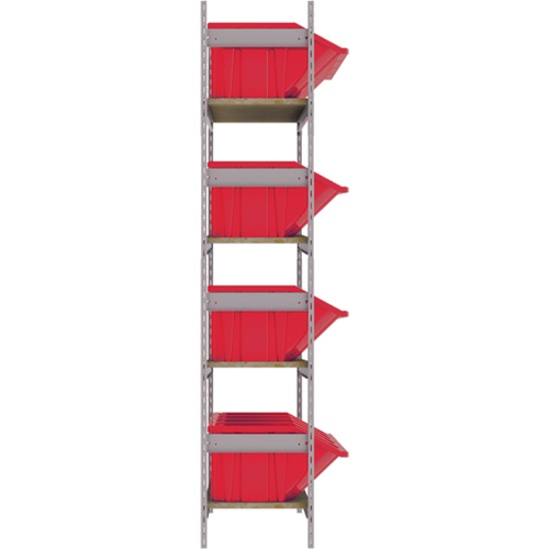 Wide Span Shelving with Jumbo Plastic Bins, Steel, Boltless, 800 lbs. Capacity, 66" W x 72" H x 18" D R.M.G. Prévention