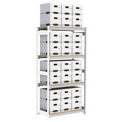 &eacute;tag&egrave;re-classeur de grande largeur, Acier, 4 Tablettes, 42" la x 18" p x 84" h, Ensemble Ajout R.M.G. Prévention
